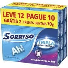 Creme Dental Tripla Limpeza Completa Leve 12 Pague 9 pacote 12 unidades de 70g
