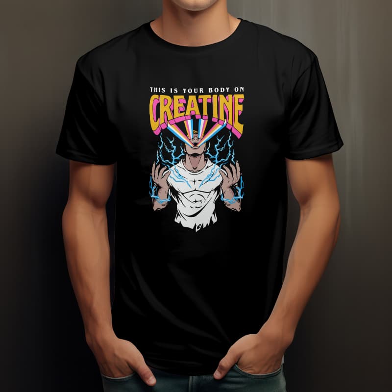 Camisa Estampada Body on Creatine 100% Algodão 30.1 Premium Postagem Rápida.