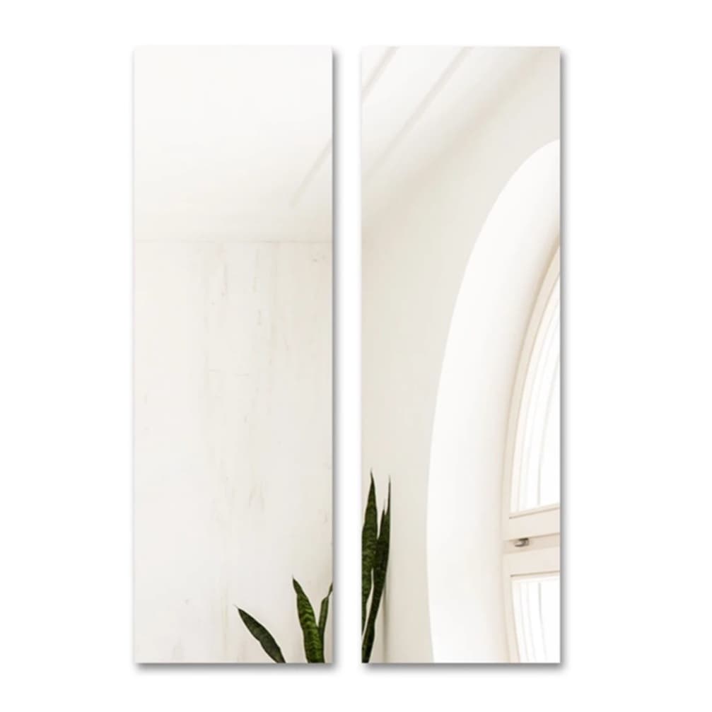 Espelho Kit 2 Peças 50x20cm + Fita Dupla Face Decorativo Multiuso
