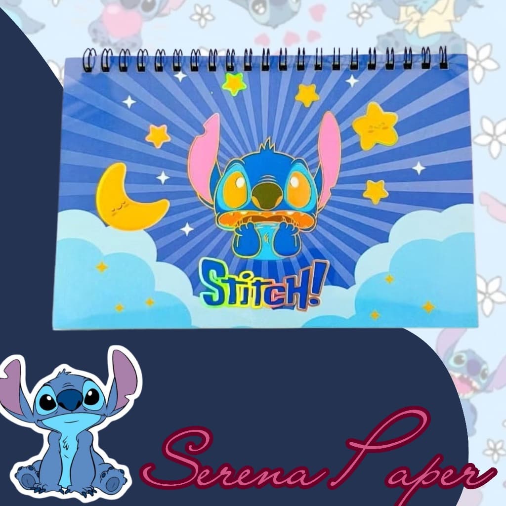 CADERNO DE ADESIVOS STITCH / PAPELARIA FOFA KAWAII / MATERIAL ESCOLAR