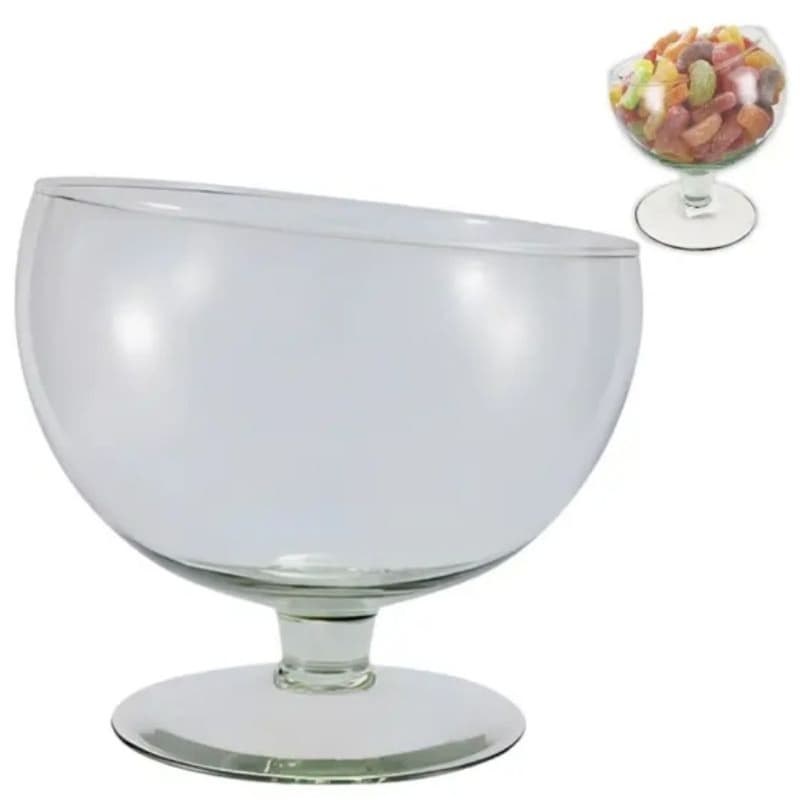 Taça Boca Torta Pequena 14cm De Vidro Para Decoração e Sobremesa Festas