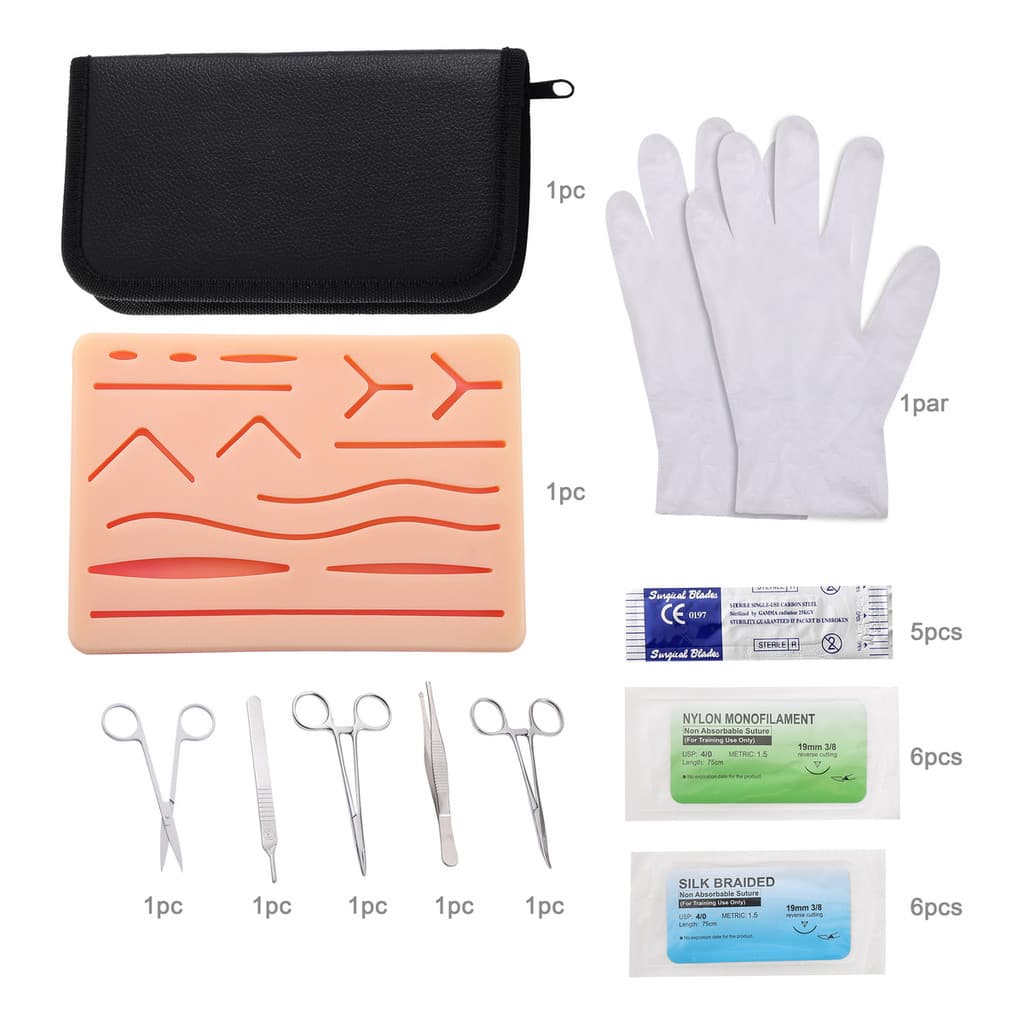 - Personalizado - Kit De Sutura Premium Completo Para Treinamento Com Pele De Silicone Envio Imediato!