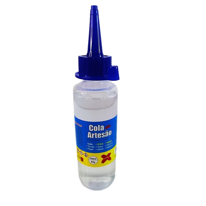 Cola do Artesão Silicone 100 ml Cola Líquida de Silicone - Cola: EVA, Isopor, Madeira, Espuma, Papel