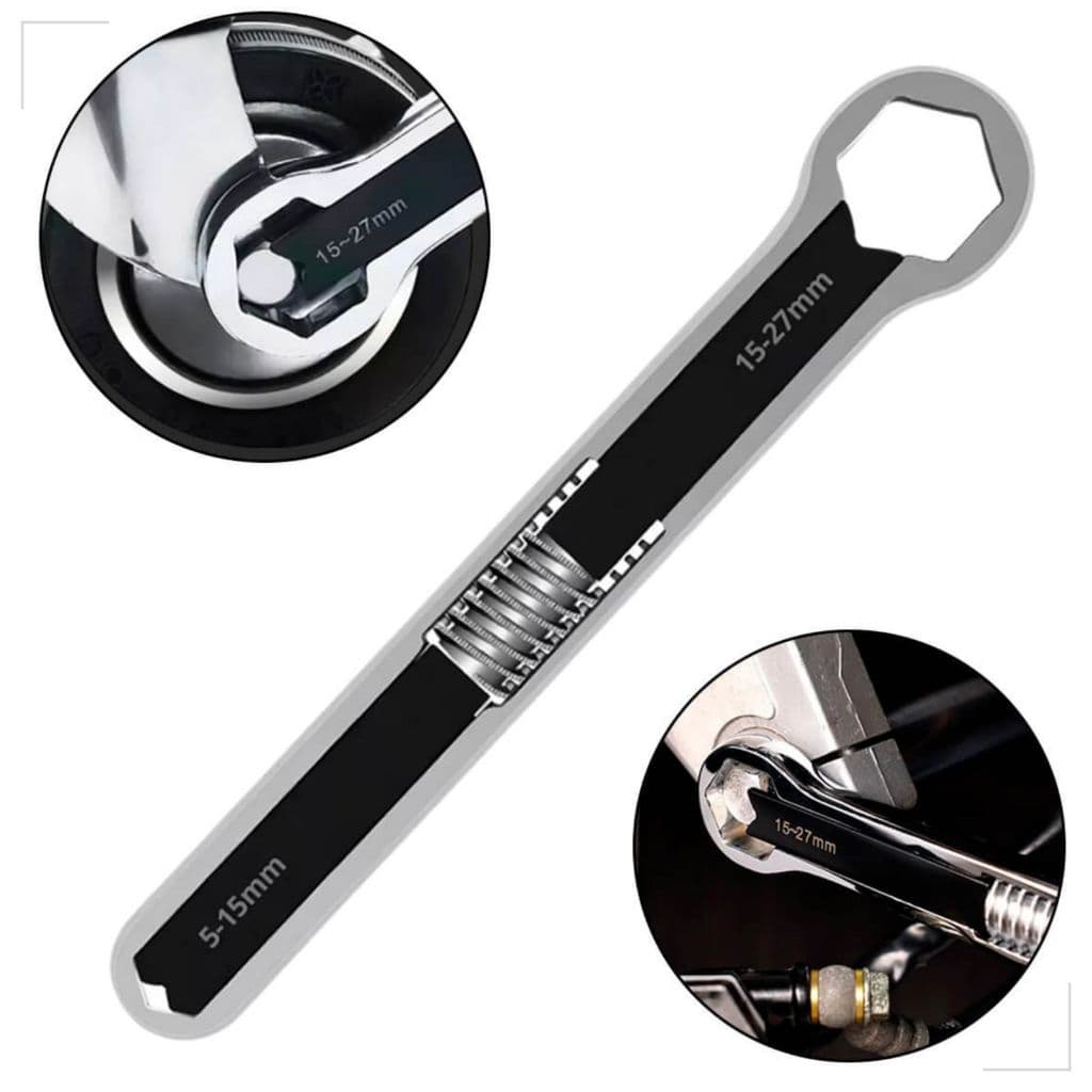 Chave Estrela Universal Ajustável 15-27mm Aço Cromo-Vanádio Profissional