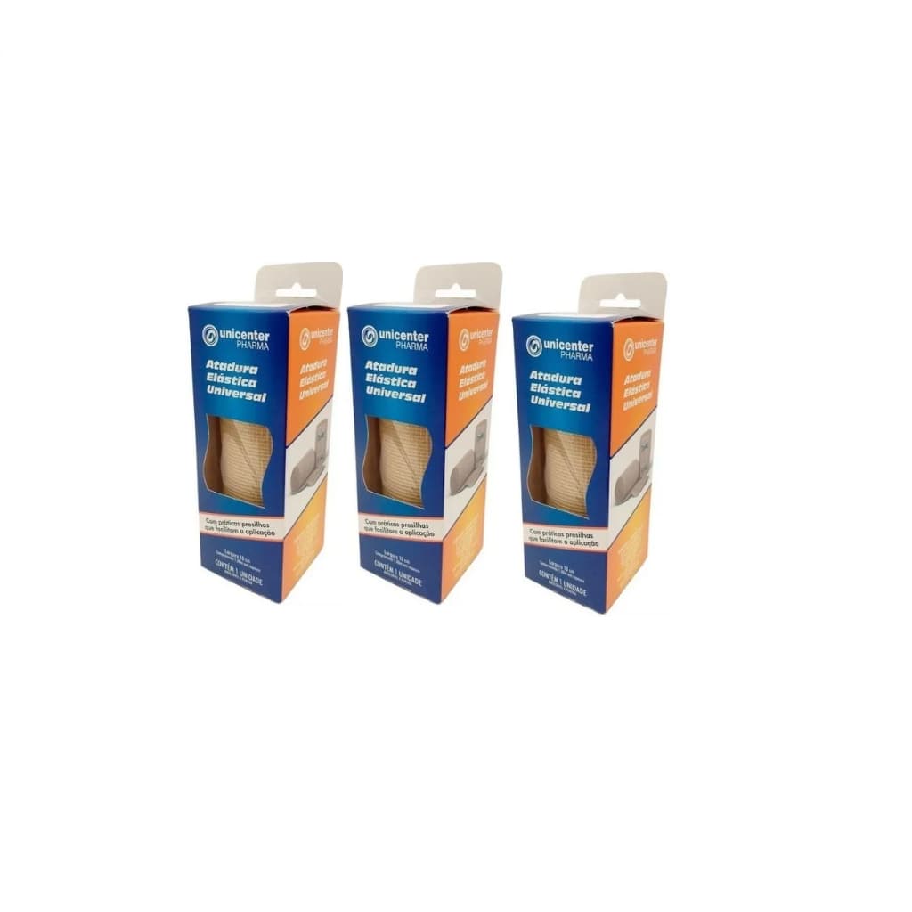 Kit 03 Ataduras Faixas Elásticas de Compressão 10cm X 1m Bege