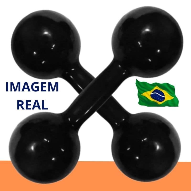 halter 2kg emborrachado total do par 4kg ferro fundido