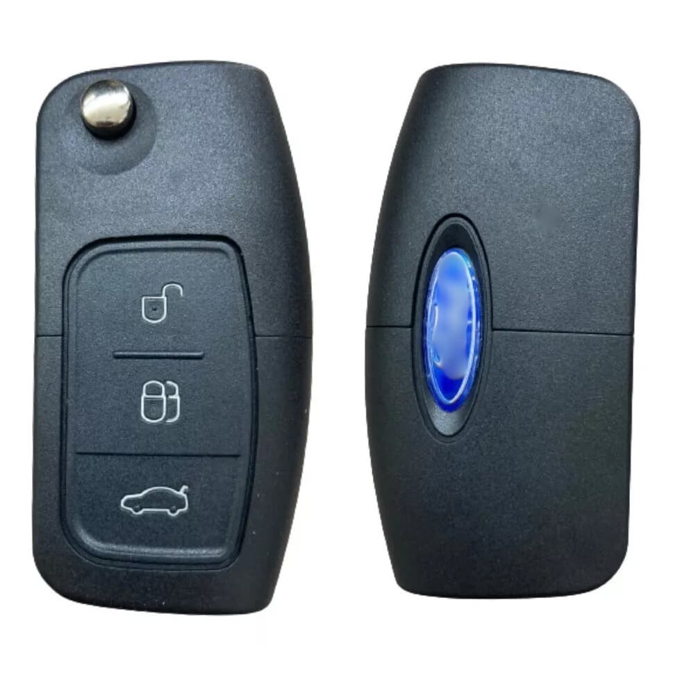 Carcaça Chave Canivete  Ford Focus New Fiesta Ecosport 3 Botões
