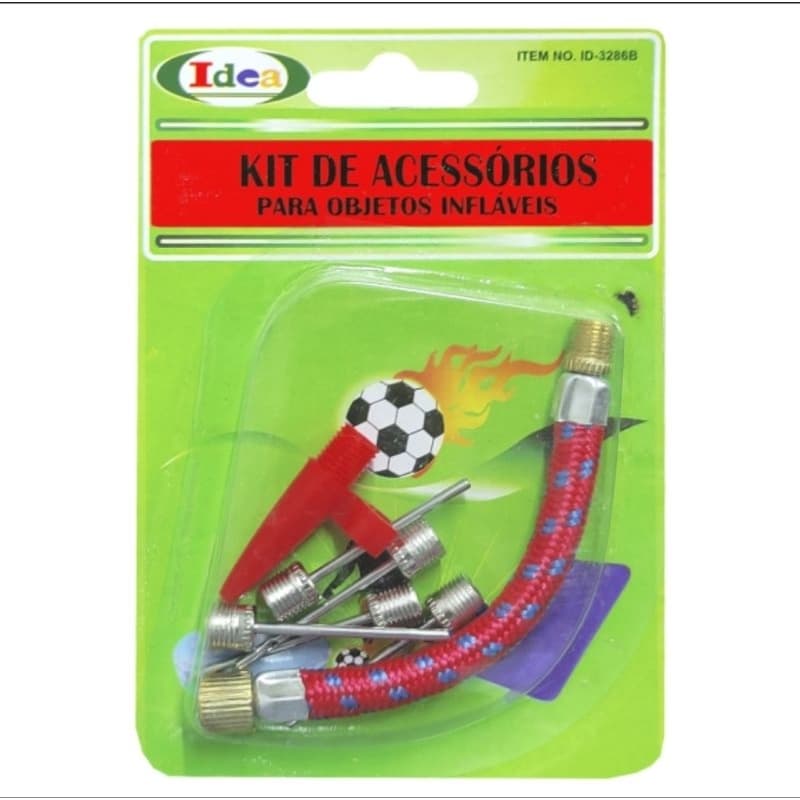 Kit Bicos de Bomba de Ar de Mão Manual Para Encher Bola Pneu Bike Carro Boia + Adaptador