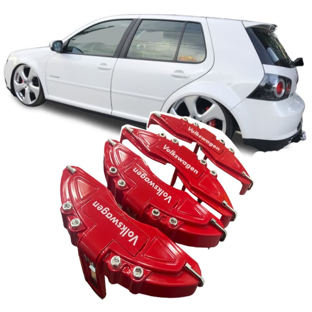 Capa De Pinça De Freio Garras 4 Peças Compativel golf 2007 2008 2009 2010 2011 2012 2013 2014 sem silicone top