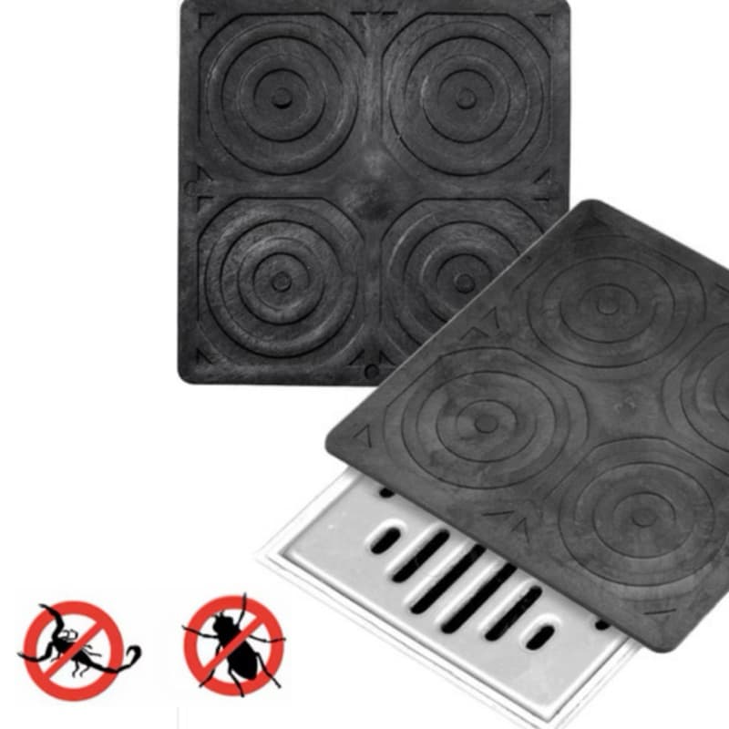 Tampa Protetor De Ralo Veda Mau Cheiro Barata Escorpião 15 cm Borracha Resistente
