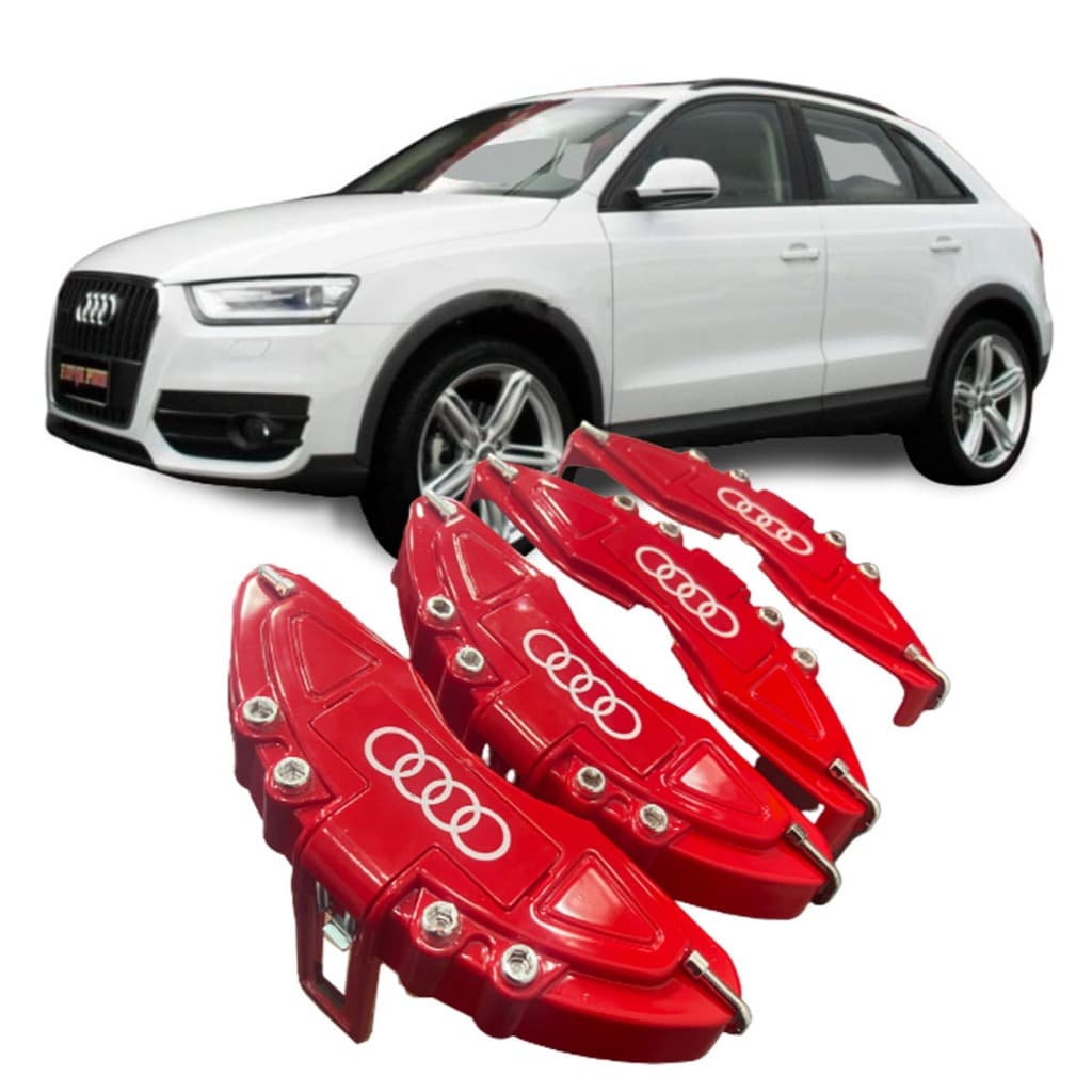 Capa De Pinça De Freio com Garras 4 peças Compatível Audi Q3 2014 2015 2016 2017 2018 top sem silicone