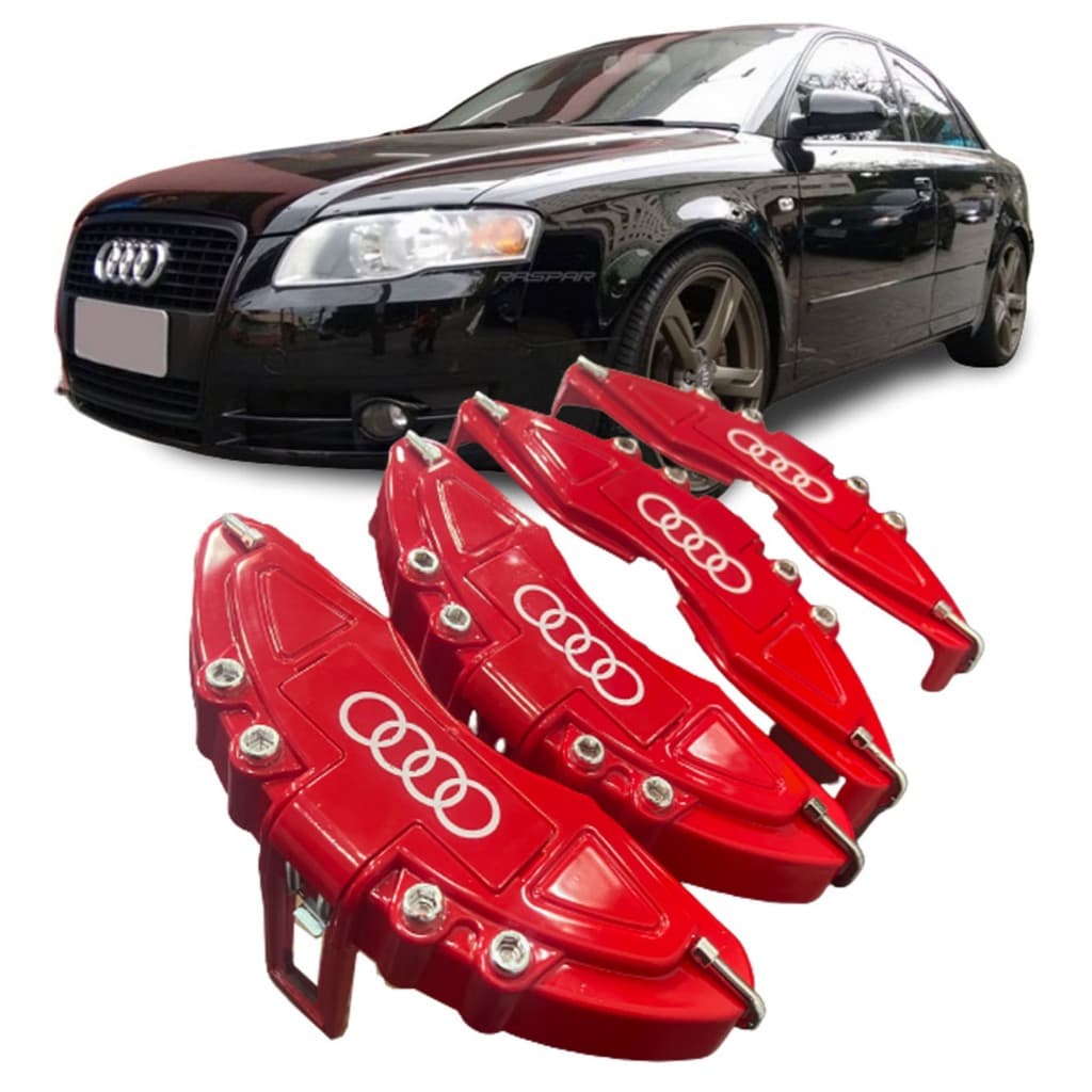 Capa De Pinça De Freio com garras 4 peças Compatível Audi A4 sedan 2007 2008 2009 2010 2011 2012 top sem silicone