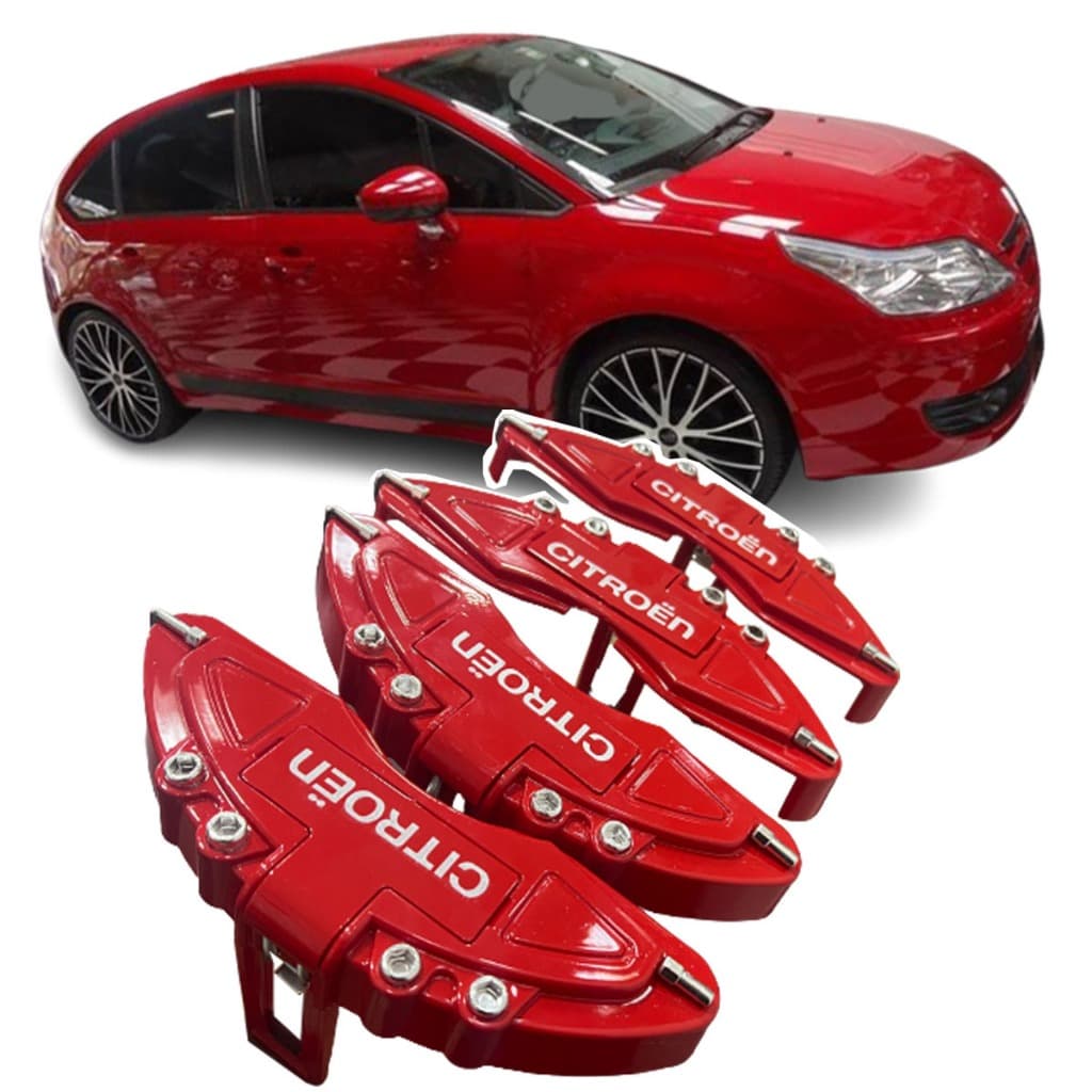 Capa De Pinça De Freio com garras 4 peças Compatível C4 hatch 2010 2011 2012 2013 2014 top sem silicone