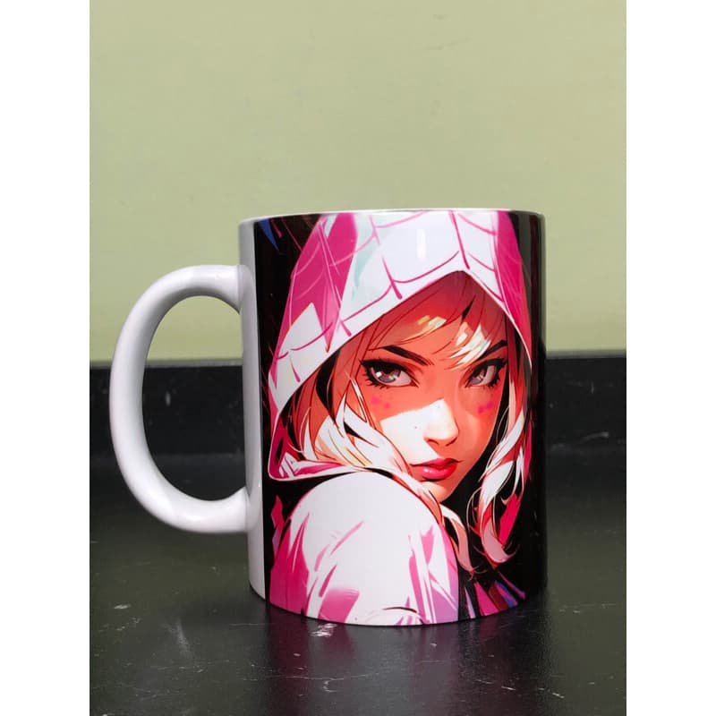 Caneca Desenho Filme Spider Gwen Aranha Verso