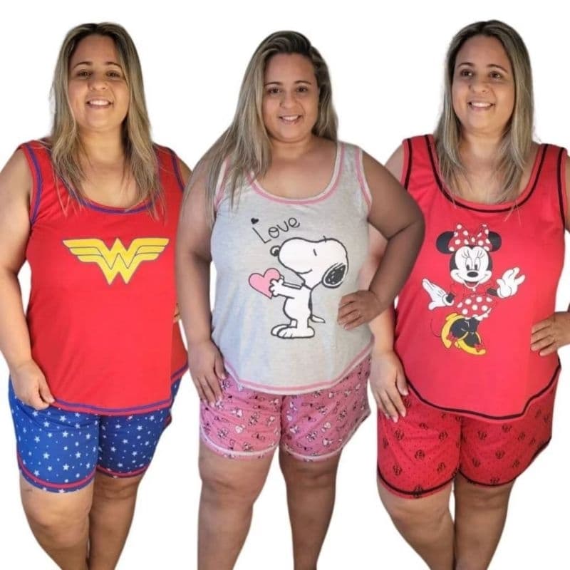 Baby Doll Plus Size Regata | Baby Doll Feminino | Roupa de Dormir