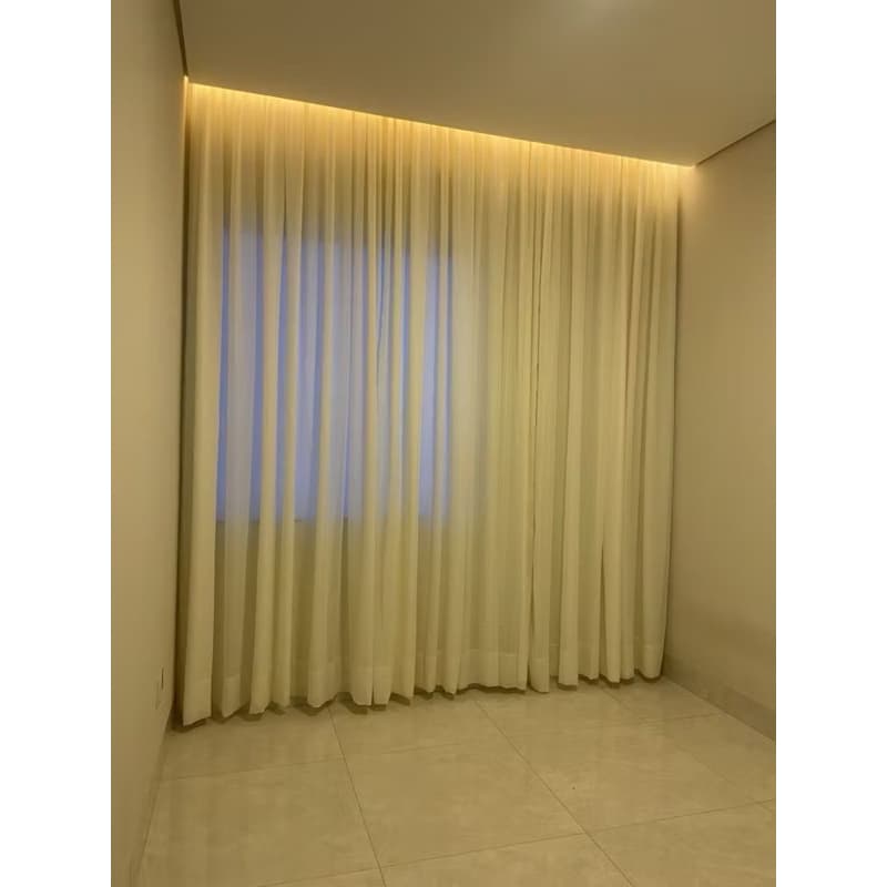 Cortina Trilho Suísso Sistema Wave Pé Direito Duplo  ou Simples Alto Flame Gaze Linho Sob Medida Sala Janela De Vidro