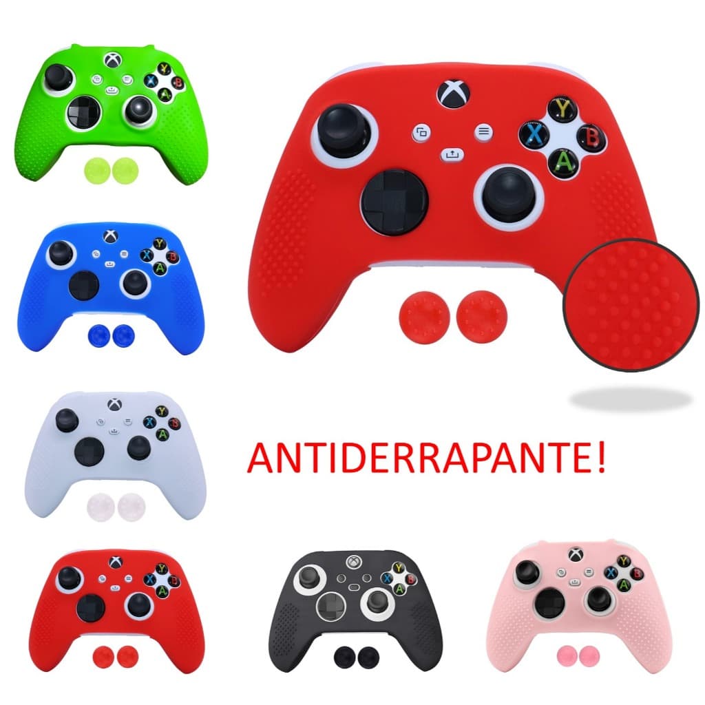Capa Protetora Silicone Antiderrapante Controle Xbox Series S X + Par Grip