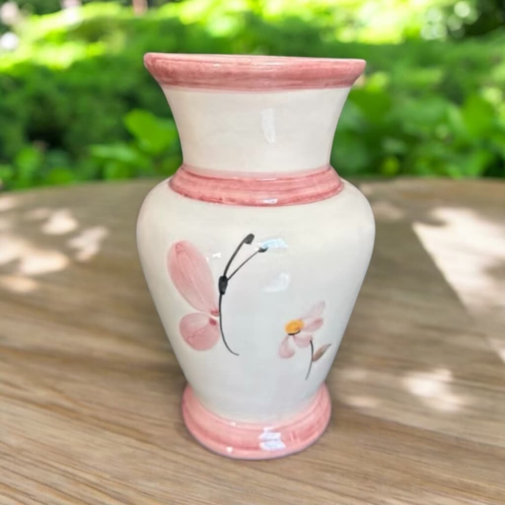 Jarro em Cerâmica para Flores e Plantas Pintado á Mão