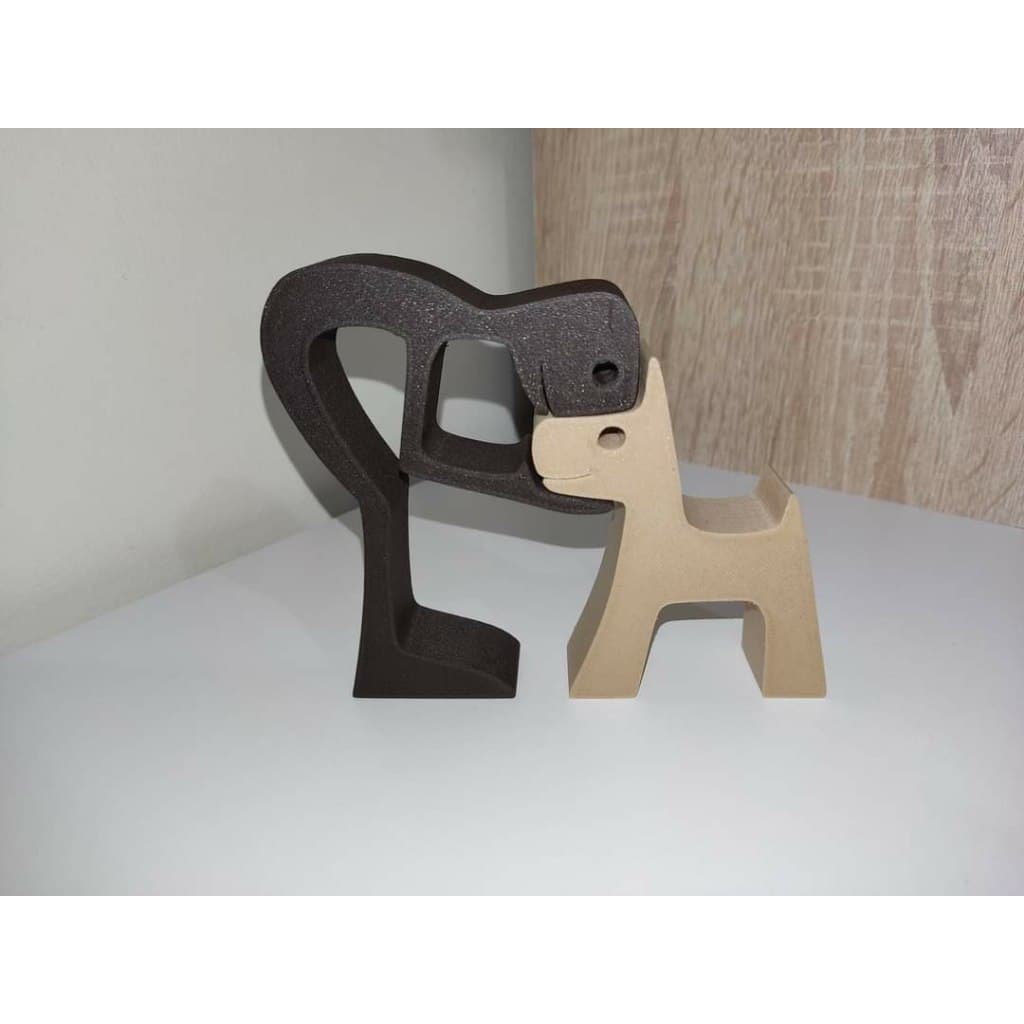 Companheiros Eternos - Escultura 3D Homem e Cachorro