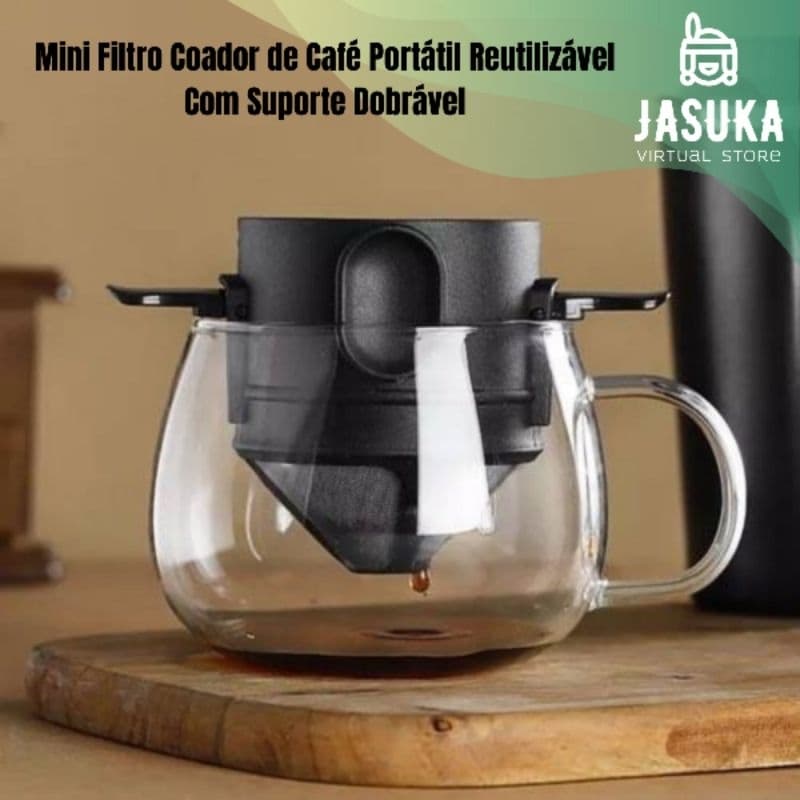 Mini Coador de Café Reutilizável com Abas Laterais - Praticidade pro dia a dia