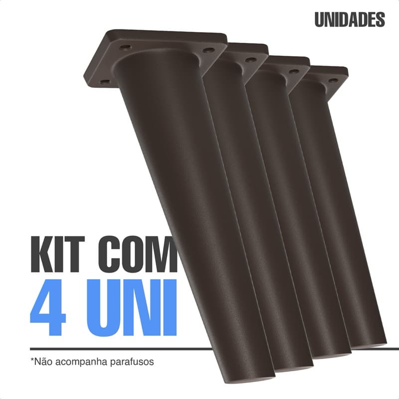 Kit 4 Pés Para Moveis Cozinha Quarto Sala Anti-umidade Retro