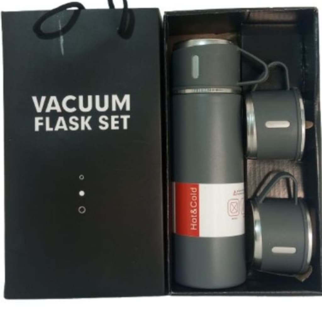 Kit Com 3 Xícaras Garrafa 500ML Térmica Aço Inox  fosco