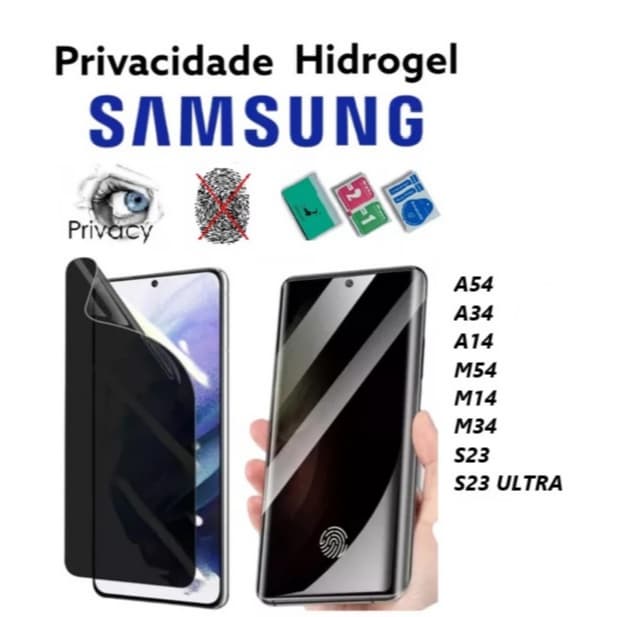 Película de Hidrogel Privativa para Sams Galaxy A54 A34 A14 5G M54 M14 M34 5G S23 5G S23 ULTRA