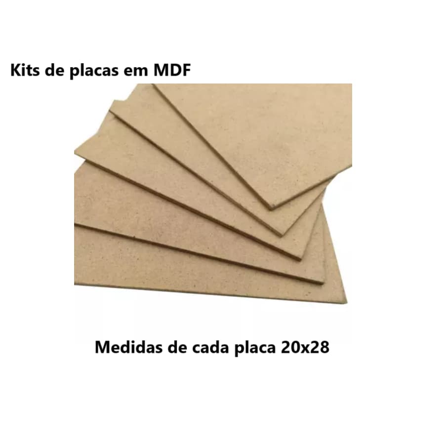 Kit Placa MDF Cru 3mm 28x20cm Corte Preciso para Artesanato Pintura Decoração DIY 10 20 50 Unidades