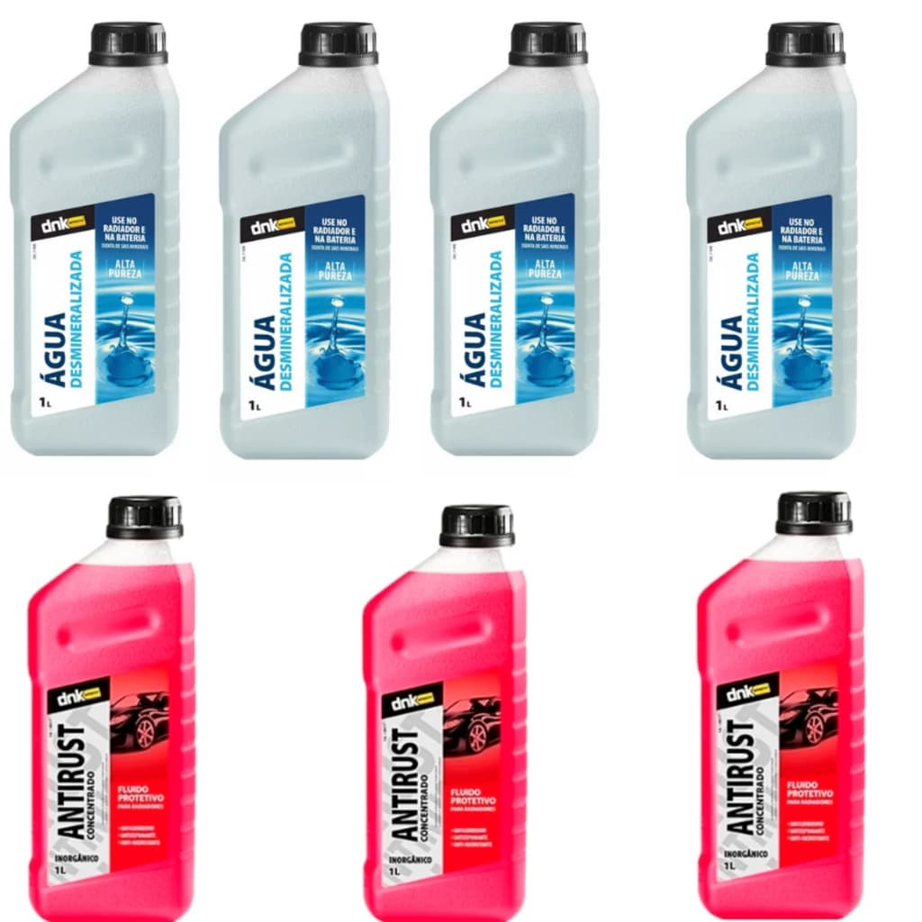 Aditivo Radiador Concentrado Rosa + Água Desmineralizada Bateria Radiador