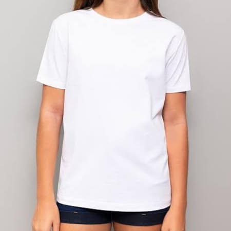 CAMISETA ESCOLAR BRANCA 100% ALGODÃO INFANTIL UNISEX