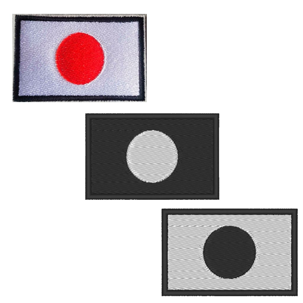 Patch Aplique Bordado Bandeira Japão Termocolante ou Velcro Farda Uniforme Kimono