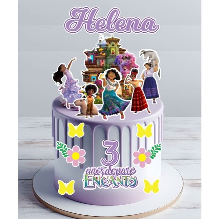 Topo topper de bolo ENCANTO MIRABEL personalizado com nome e idade