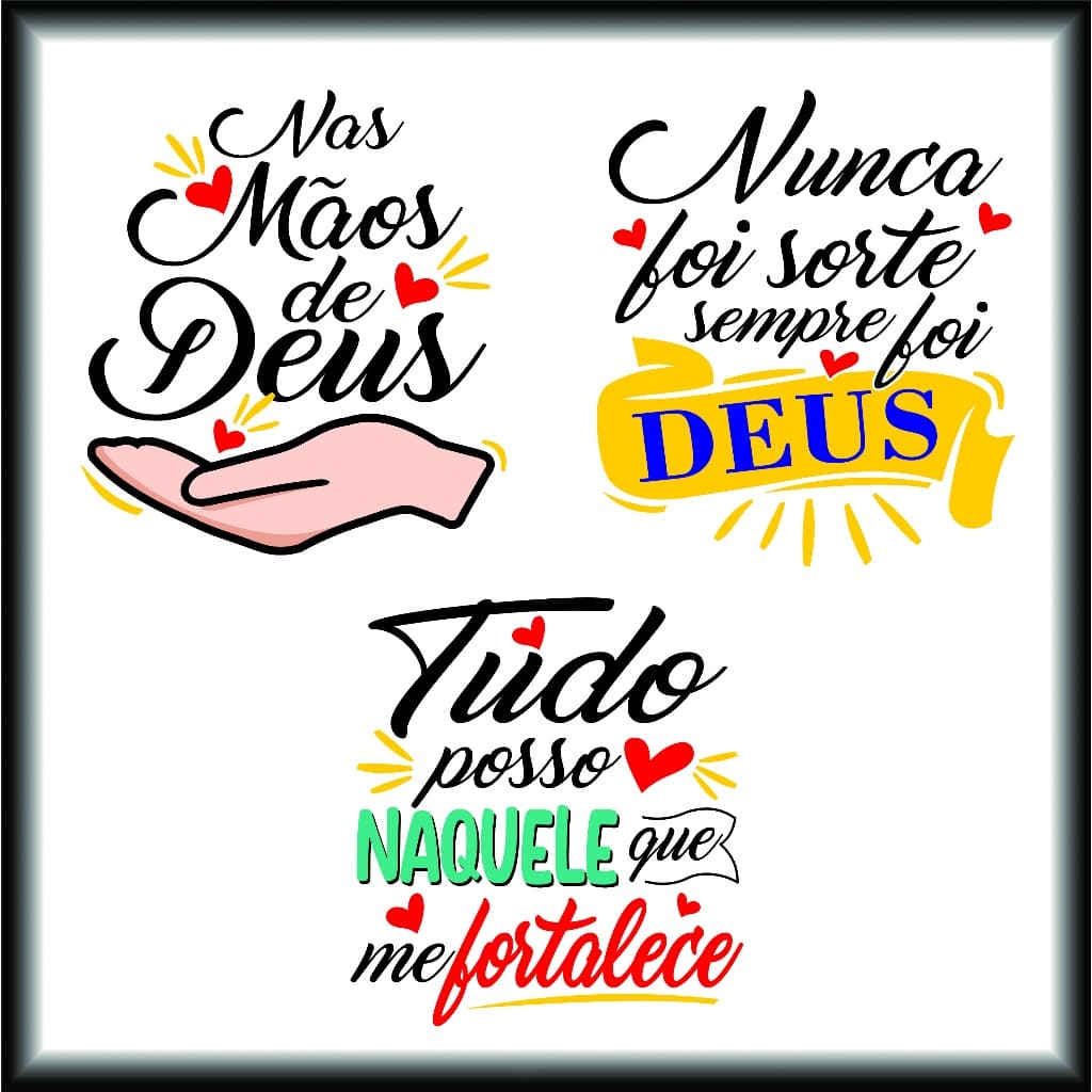3 Adesivos Frases religiosas Nas mãos de Deus, Carro, Moto Caminhão