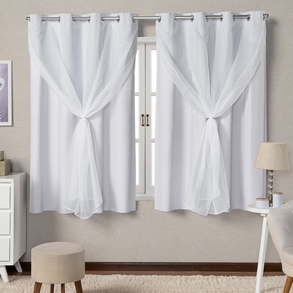 Cortina Sala Blackout Tecido Com Voil 2,80 x 1,60 Para Varão 2 Metros