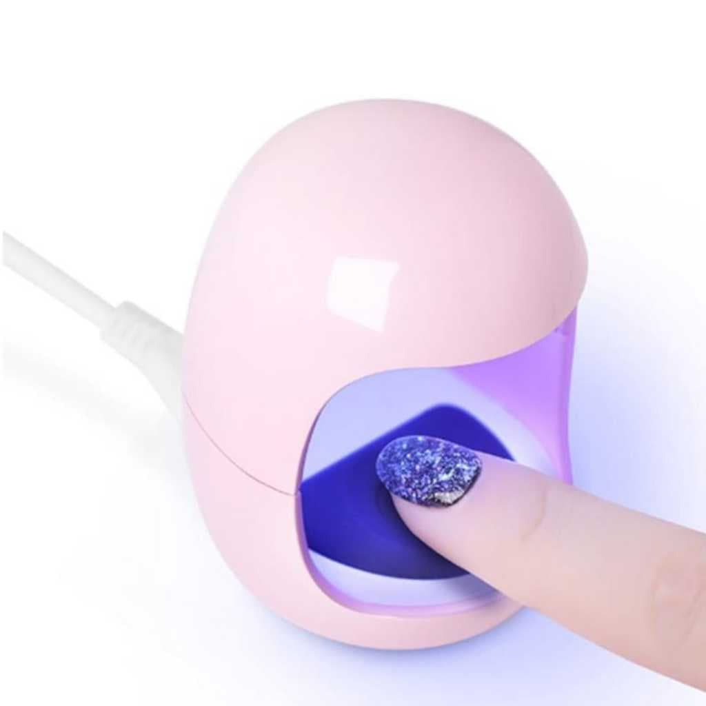 Mini Cabine Unha Secador Portátil Rosa Rápido Esmalte