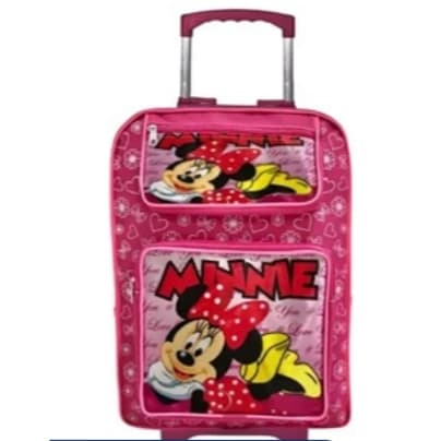 Mochila Infantil da Minie de Rodinha com 2 Repartiçôes