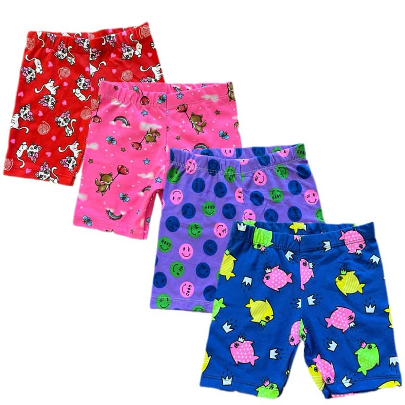 Kit 2 shorts legging menina infantil cotton lançamento verão algodão com elastano.
