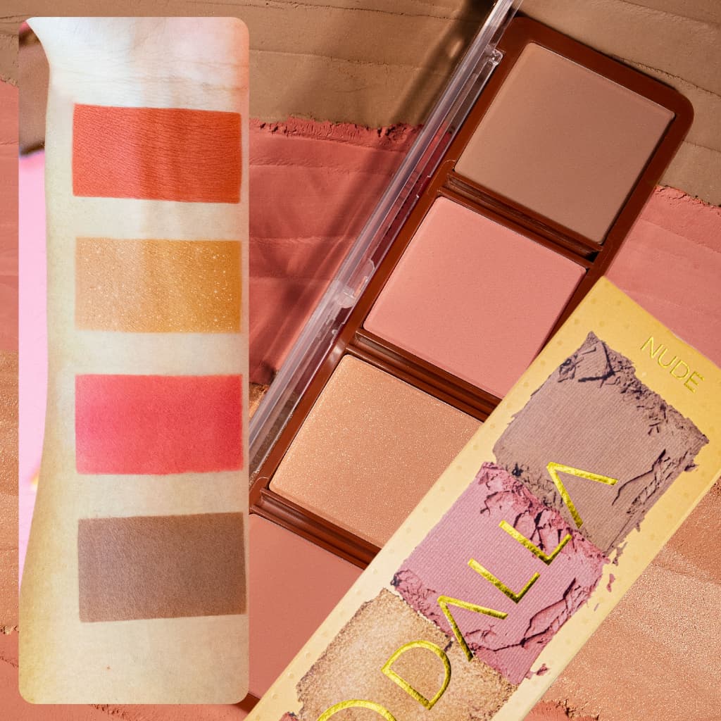 Paleta de Blush, Iluminador e Contorno Nude