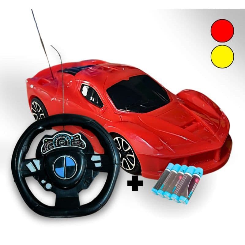 Carrinho De Controle Remoto De Corrida Simples Sem Fio Mais 5 Pilhas