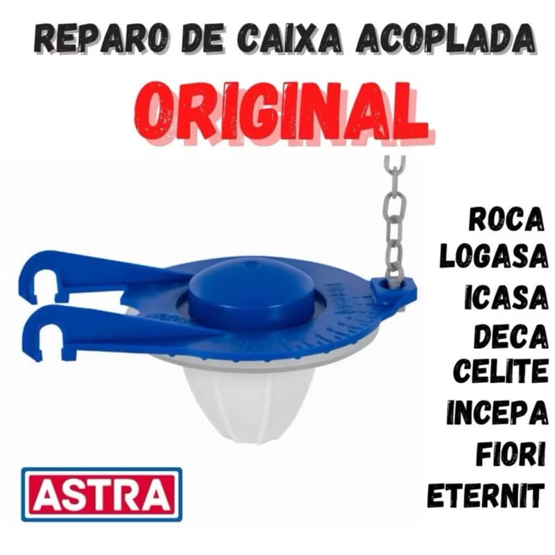 Obturador Universal Reparo para Caixa de Descarga Acoplada Astra KSOU/AS