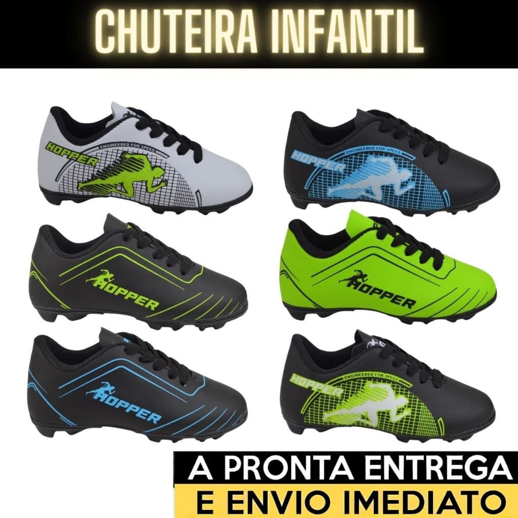 Chuteira Hooper para Meninos e Meninas – Tamanhos 26 a 33, Alta Qualidade