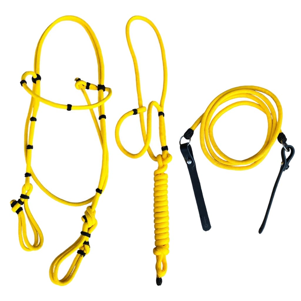 Kit Cabeçada De Cordinha Nylon Com Rédea E Cabresto Buçal Traia De Frente