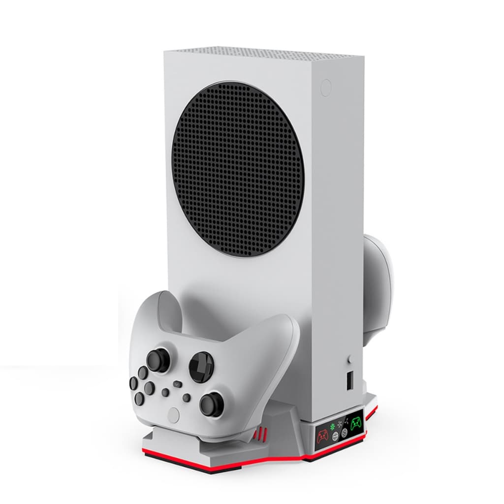 Base Suporte Cooler 2 Ventoinhas Carregador Duplo com Iluminação Led Compatível com Xbox Series S