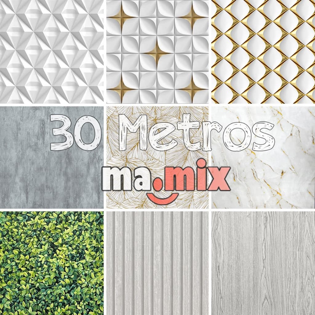Papel de Parede 30 METROS x 45CM Adesivo Autocolante 3d Geometrico Sala, Quarto, Cozinha, Banheiro