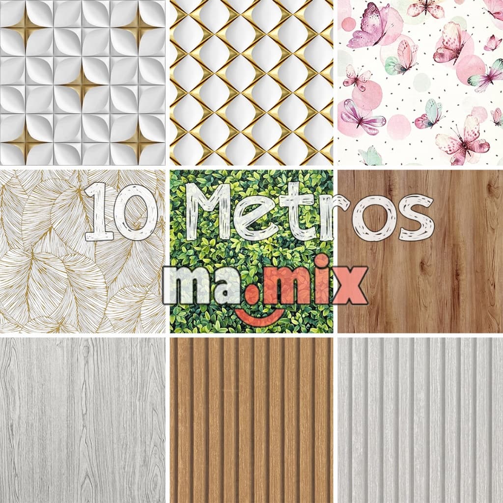 Papel de Parede Adesivo Lavável floral plantas - 10 METROS X 45CM Sala Quarto