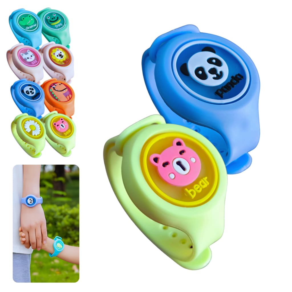Kit 2 pulseira repelente infantil bebe prova d'agua anti mosquito dengue pernilongo com led