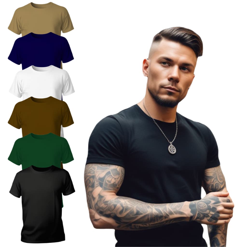 Camiseta Masculina Branca Lisa Básica 100% Algodão