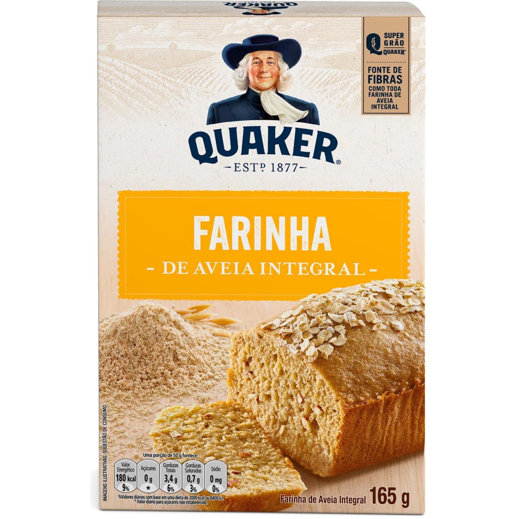 Kit Farinha de Aveia Integral Quaker 165g -  Caixa com 3 Unidades
