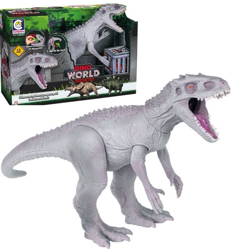 Brinquedo Dino Word Predator grande Com Dinossaurinhos - Cotiplas