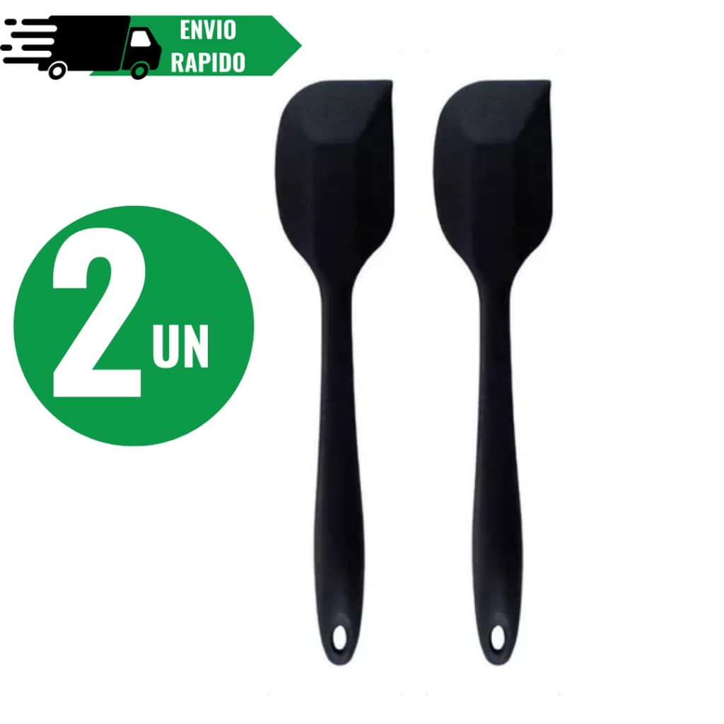 Kit Espátulas Preta Pão duro de Silicone Grande Espátula flexível Espátula culinária Utensílio de cozinha